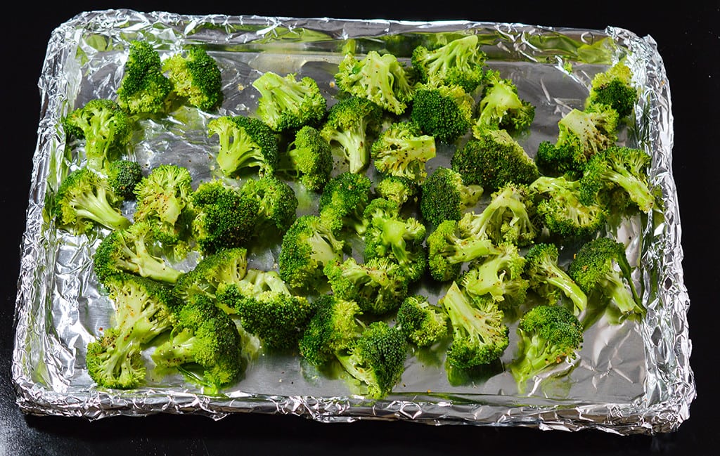 Broccoli on Baking Sheet