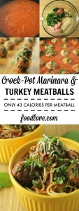 Crock-Pot Turkey & Spinach Meatballs in Marinara