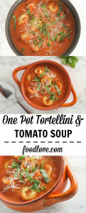 One Pot Tortellini and Tomato Soup - comforting and hearty, but still quick and easy; a perfect weeknight dinner for cold winter nights.