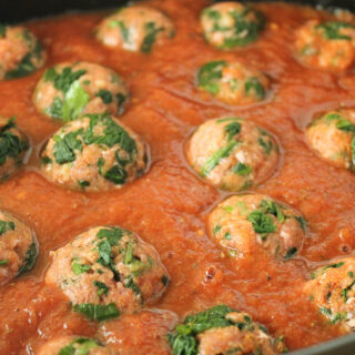 Turkey and Spinach Meatballs in Marinara Sauce