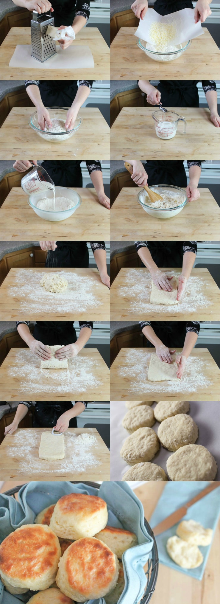 Step by step directions for making fool-proof light, flaky, buttery buttermilk biscuits from scratch. No baking mixes or canned biscuits required.