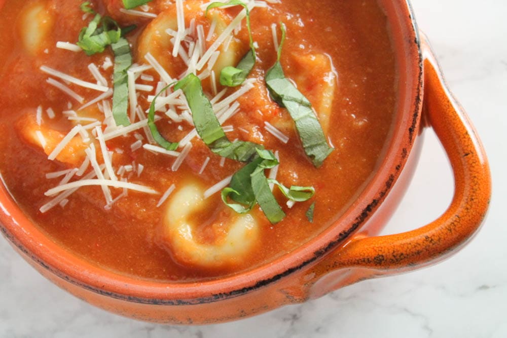 One Pot Tortellini and Tomato Soup