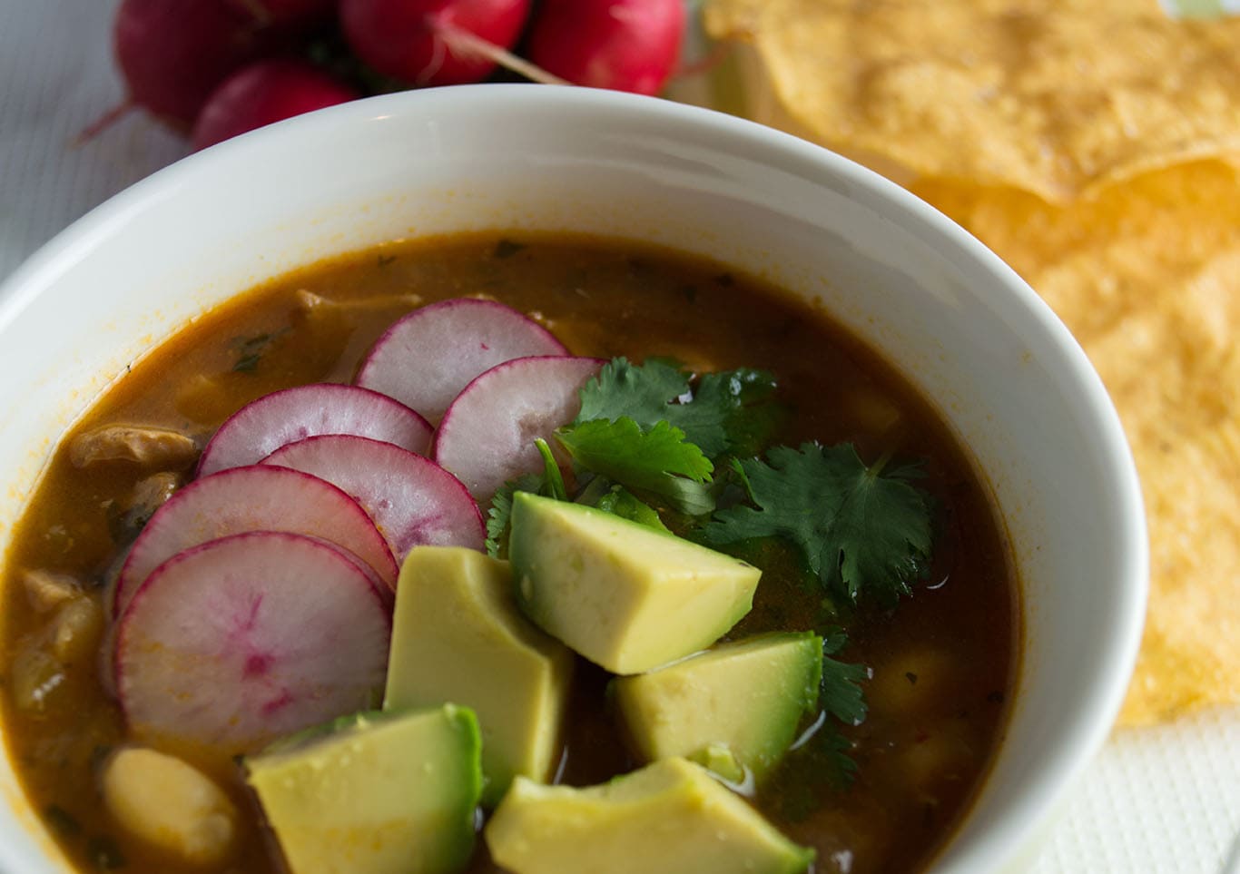 Instant Pot Red Posole in a Bowl