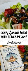 This crowd-pleasing salad combines fresh greens with sweet, tart berries, salty, creamy feta, crunchy spiced pecans and tangy balsamic dressing.