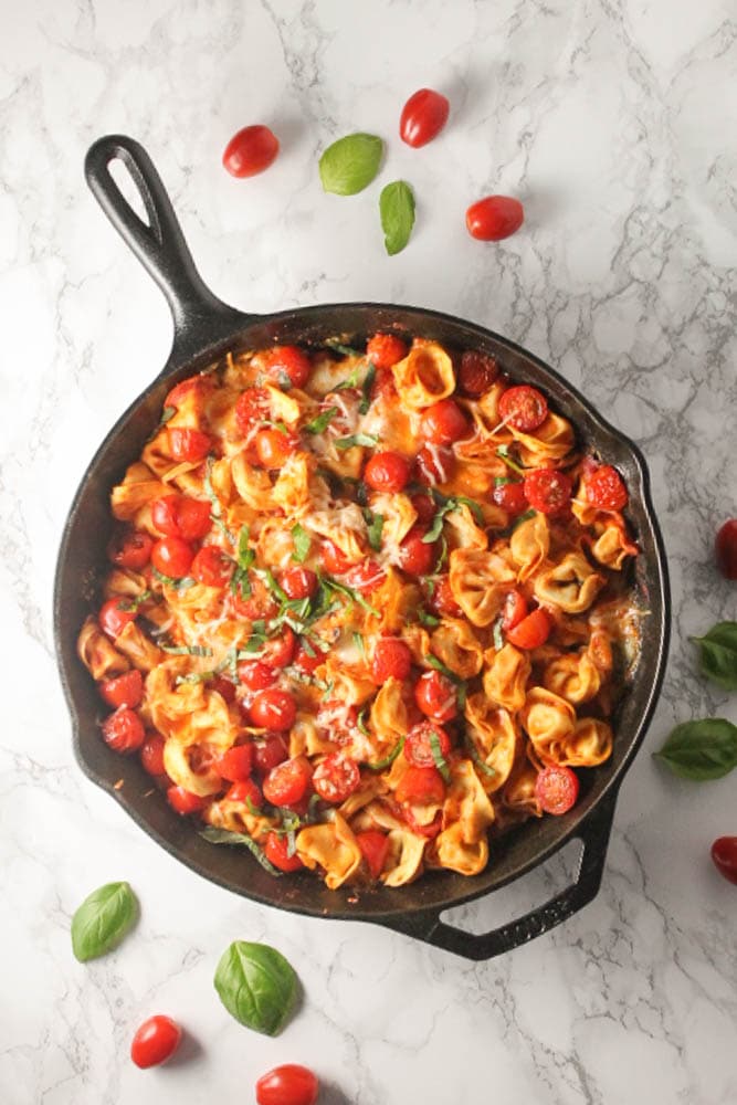Baked Caprese Tortellini - you're only 6 ingredients and 30 minutes away from your new favorite pasta recipe.