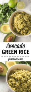 This Avocado Green Rice (Arroz Verde) is full of flavor and color. It's simple to make, and is perfect for burritos, tacos, salads, or on it's own.