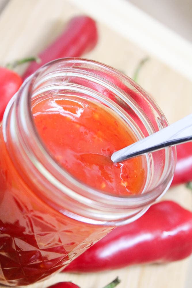 Sweet, spicy, and simple - this sauce is perfect on chicken, shrimp, rice, or egg rolls.