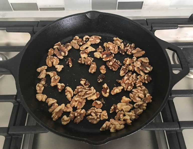 Toasting walnuts brings out their nutty flavor.