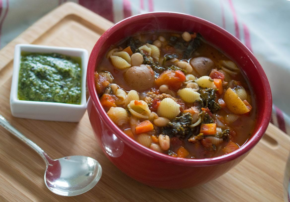 minestrone in a pot