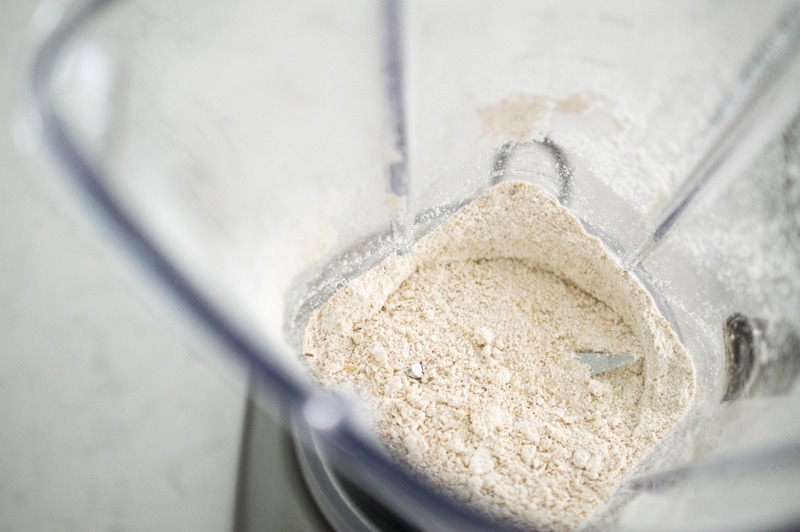Make your own oat flour by processing oatmeal in a blender or food processor.