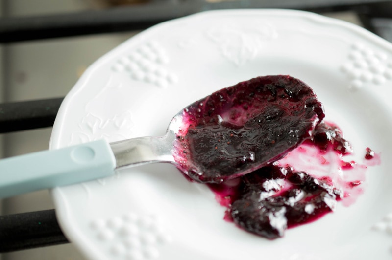 Low Sugar Blueberry Jam in a Plate