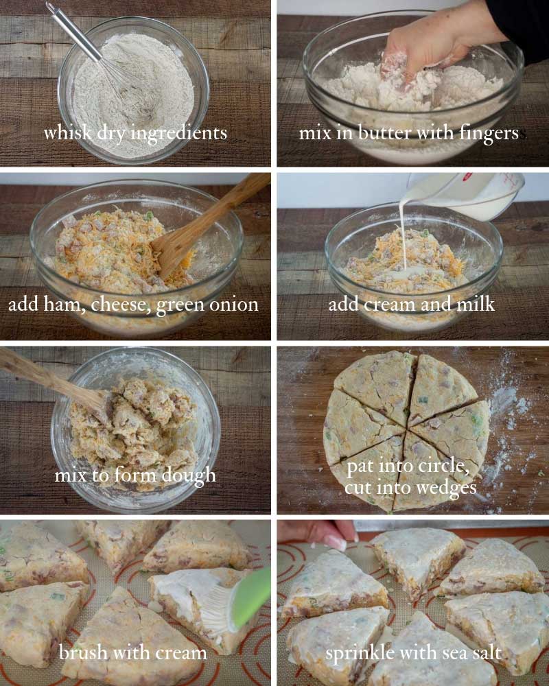 Step by Step Ham and Cheese Scones 