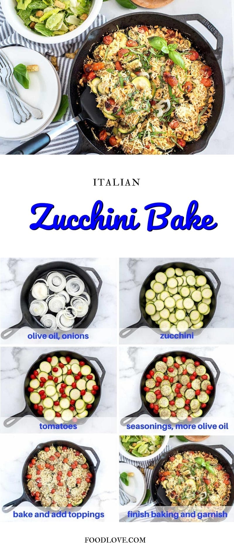 Healthy Zucchini Bake Recipe with Tomatoes and Parmesan | Italian Style ...