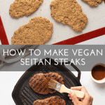 pinerest button for vegan seitan steak recipe